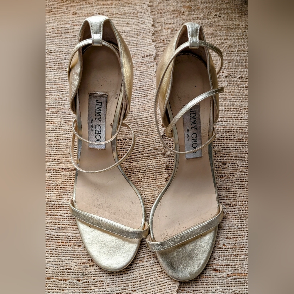 Jimmy Choo Gold Strappy Heels